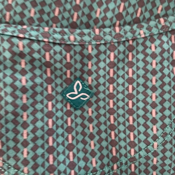 PrAna Amelie Dress In Green Print Sleeveless Tank Athletic Mini Size XL - Picture 3 of 4